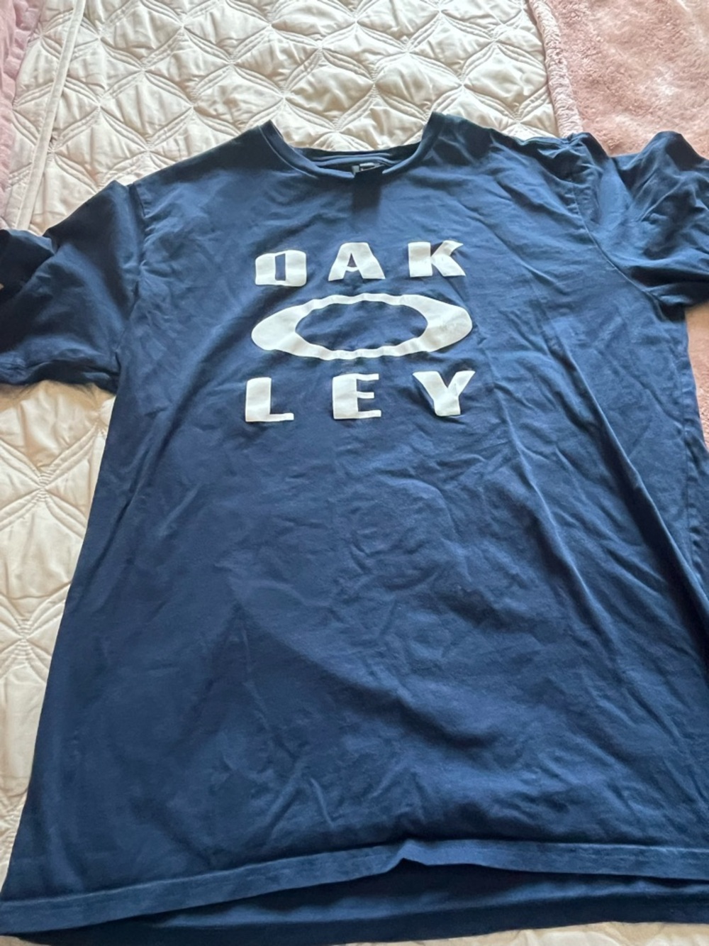 Oakley Navy and White Logo Tee